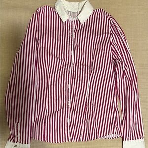 New York & Company Red and White Striped Shirt
